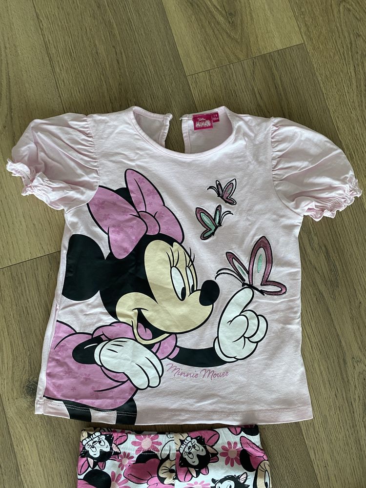 Nowy zestaw: legginsy + bluzka Minnie Disney r. 128