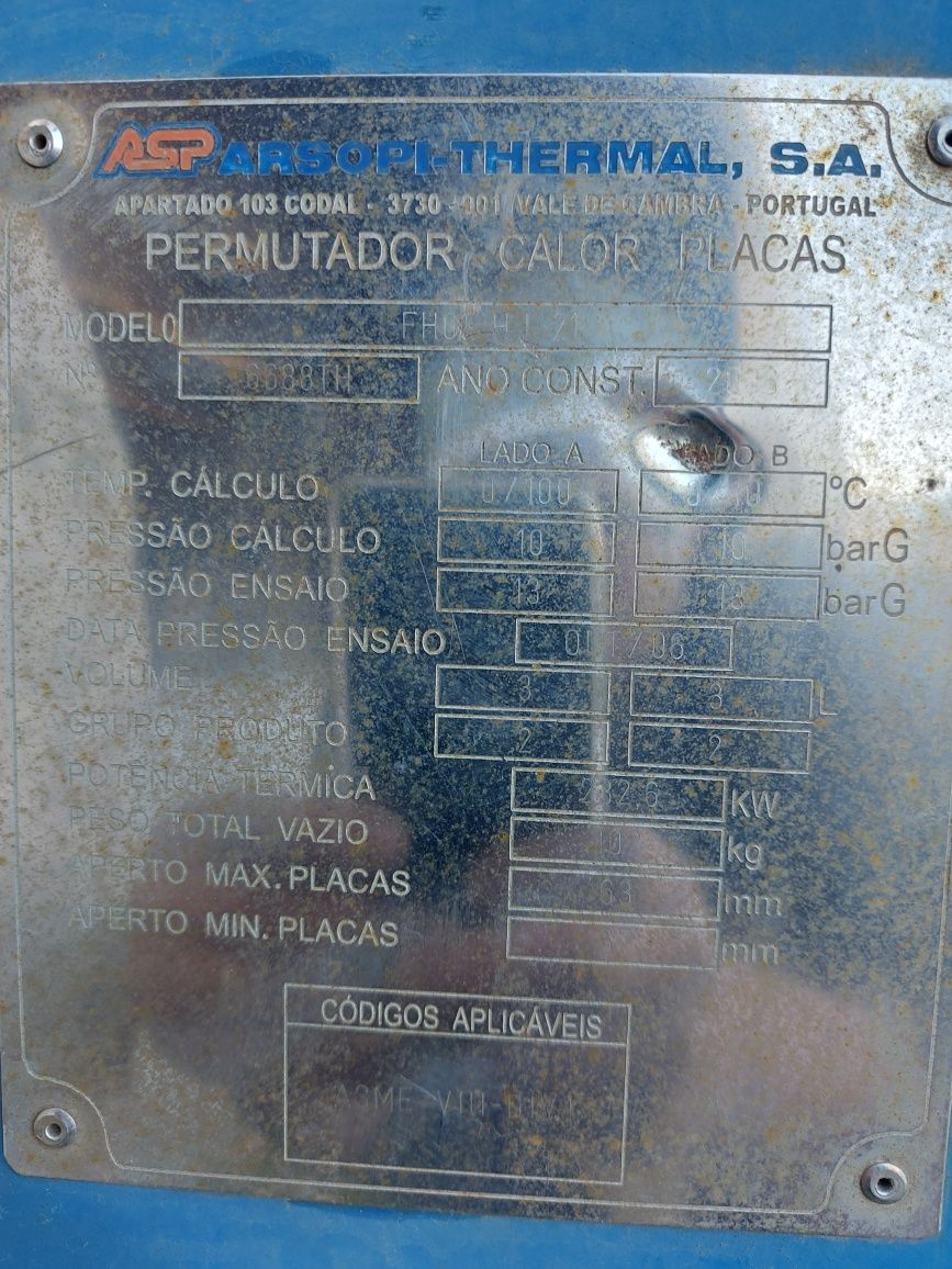 permutador de calor de placas