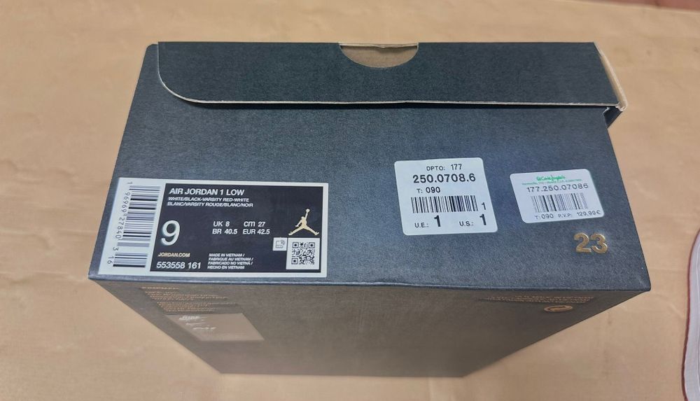 Sapatilhas Nike Jordan Low 1 NOVAS 42,5