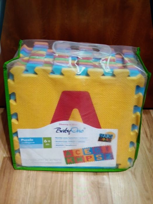 Puzzle piankowe BabyOno mata edukacyjna litery klocki