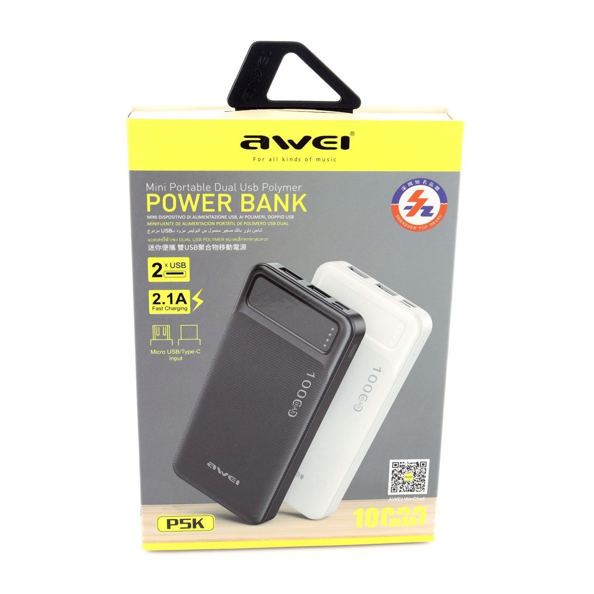 Power Bank Awei 10000 mAh P5K Павер банк Зарядний пристрій