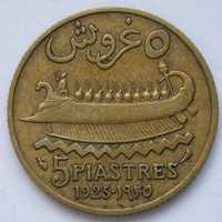 Liban 5 piastr 1925 - łódź