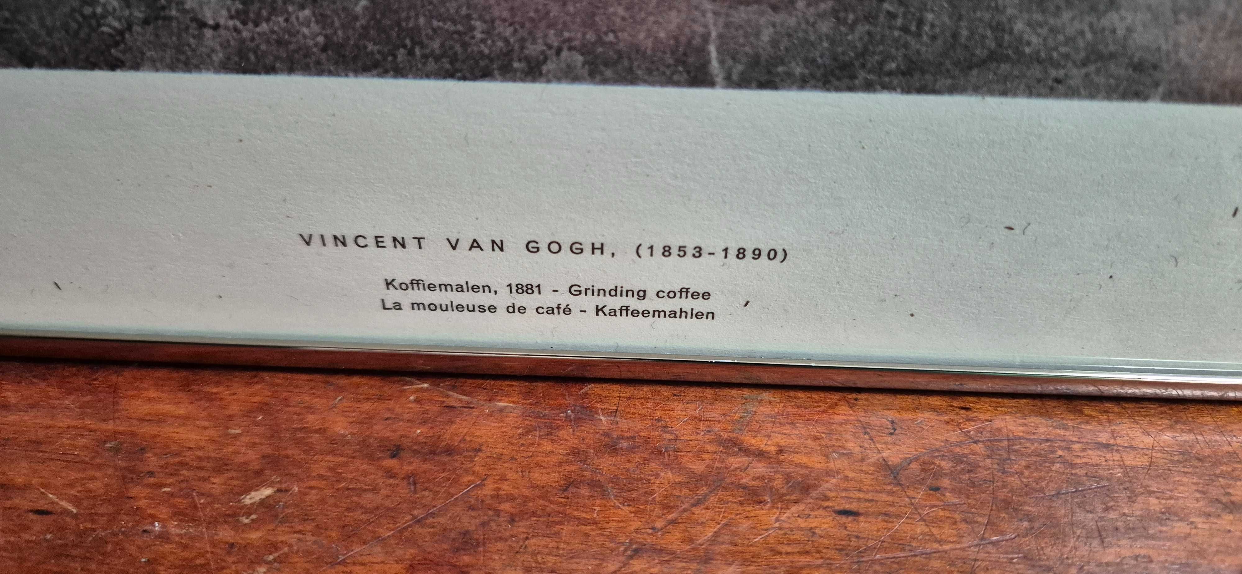 Litografia Vincent Van Gogh Mielenie kawy antyk plakat z wystawy cudo