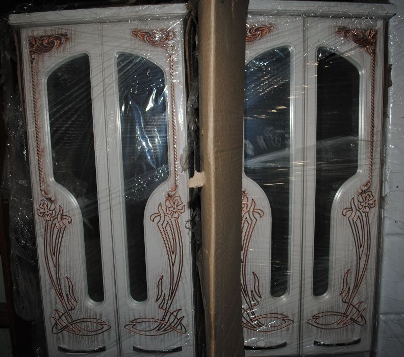 Пенал в ванную Olvio Barcelona (белое дерево, патина медь) 2шт