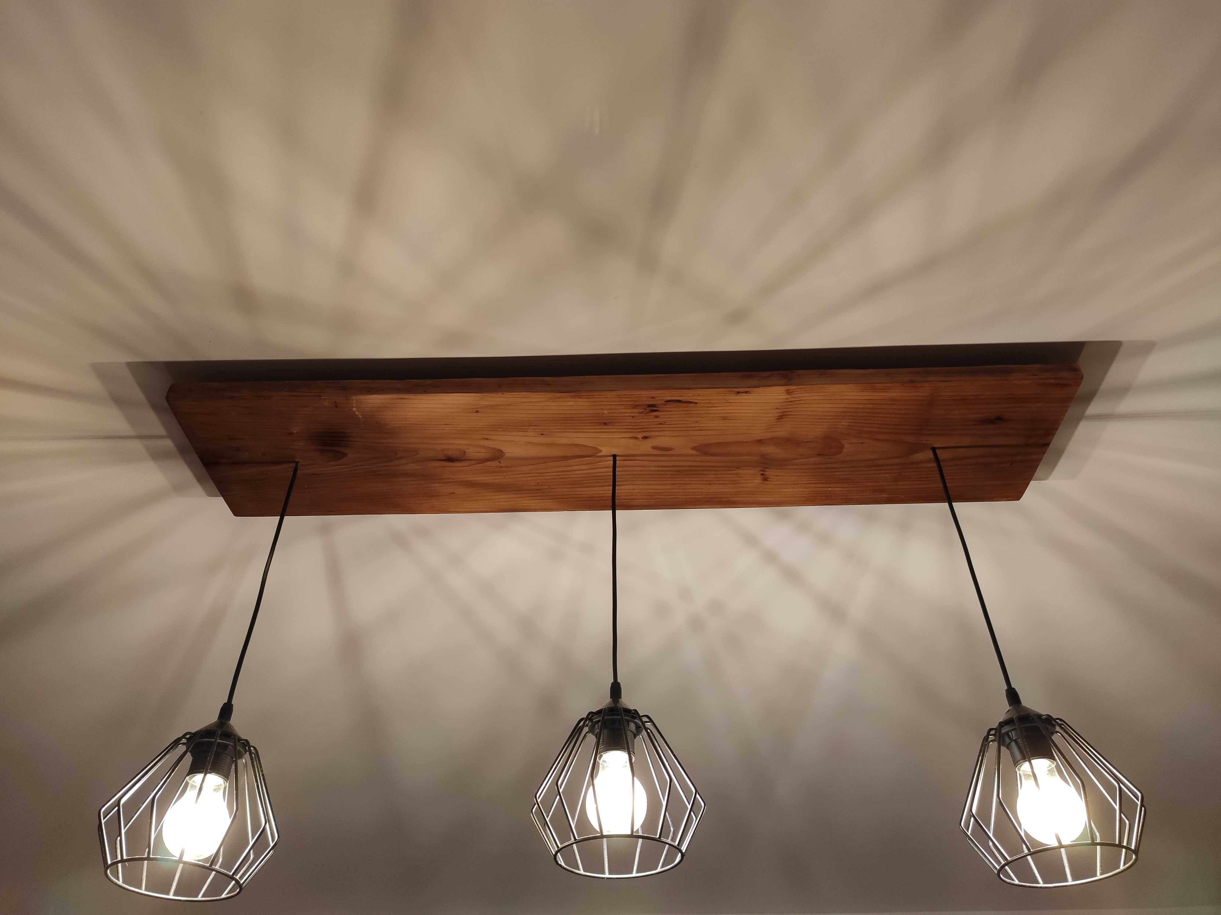 Lampa loft industrial oświetlenie żyrandol loftowy deska rustykalna