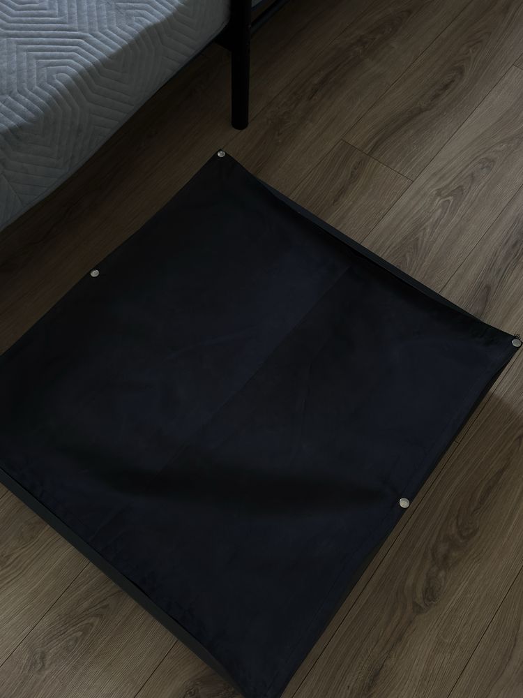 Łóżko leżanka sofa + dwa pudelka czarna metalowa Fyresdal Ikea