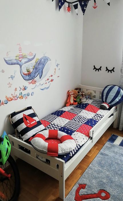 Wystrój marynistyczny morski do pokoju dziecięcego