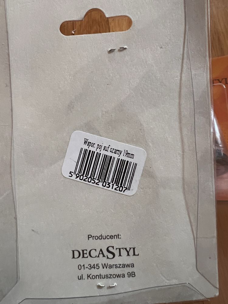 Wspornik sufitowy DecaStyl czarny matowy 19 mm x 6szt