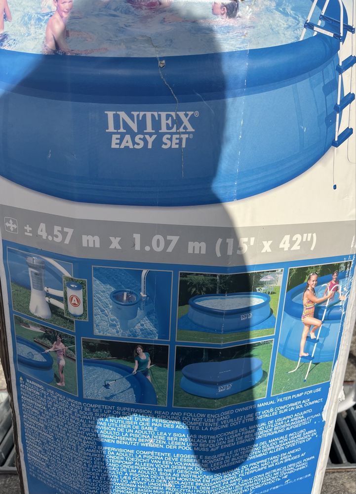 Piscina Intex 4,57m x 1.07m + escadas + kit de manutenção