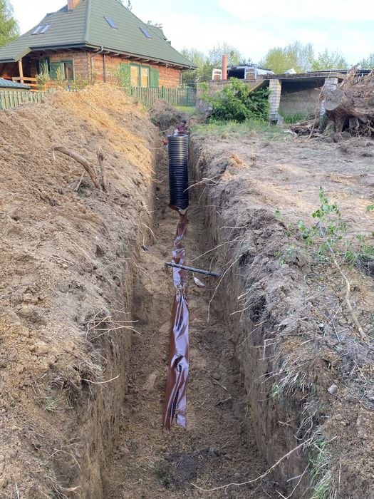 Usługi minikoparką, Koparko-ładowarką Wywrotka 3,5 Przyłącza wod-kan