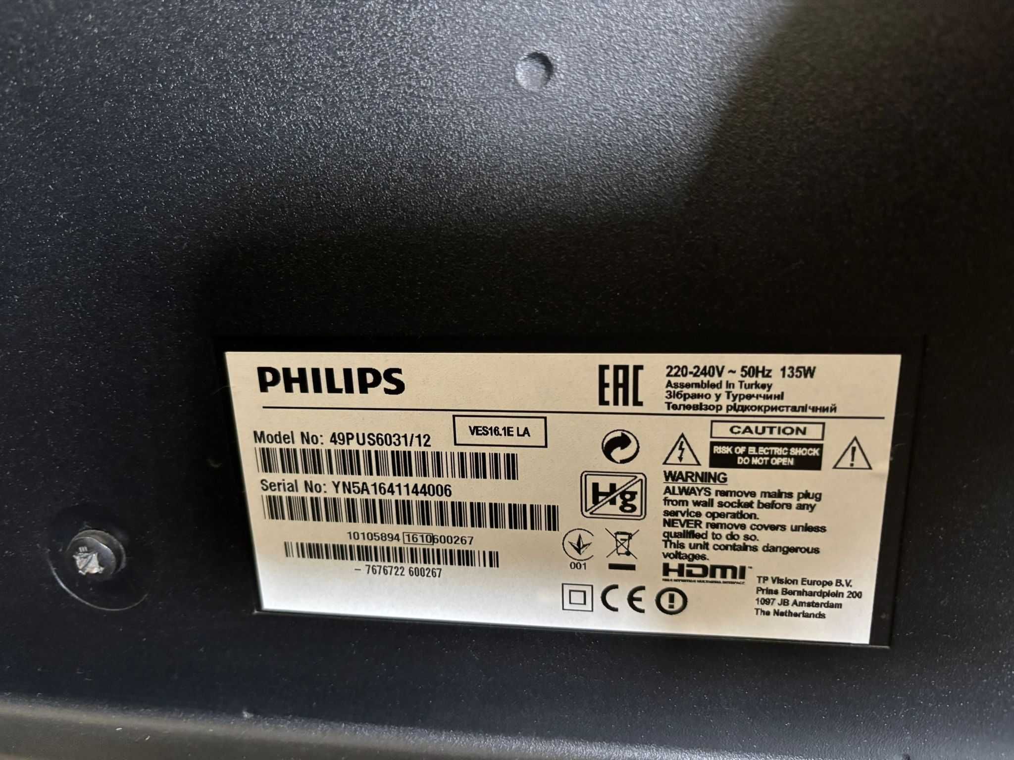 TV Philips LED 49' 49PUS6031/12
