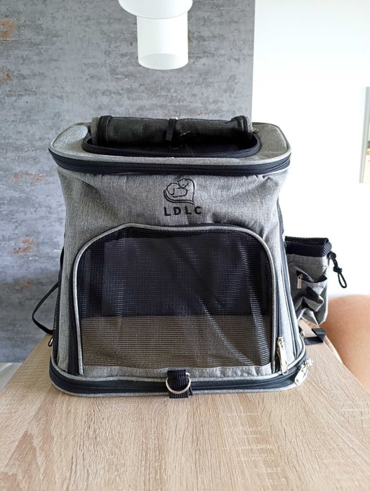 Markowy plecak transporter dla psa kota LDLC szary