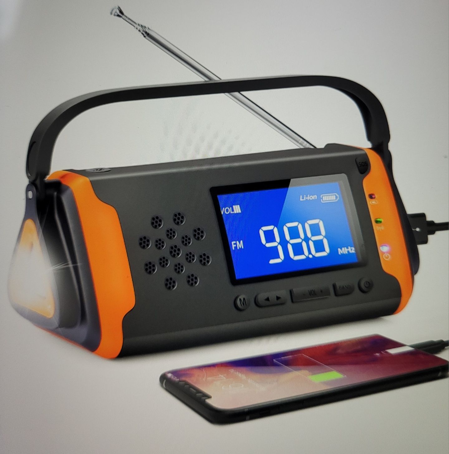 Radio solarne AM FM Bluetooth 5 SOS Powerbank 4000 mAh usb waterproof