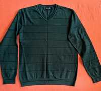 sweter ciemno - zielony w czarne pasy , RESERVED  roz. S ,