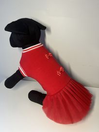 Ubranko czerwona sukienka dla małego psa S XS M