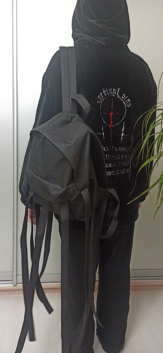 Рюкзак с лентами ghost backpack дед инсайд/zxcursed ранець з стрічками