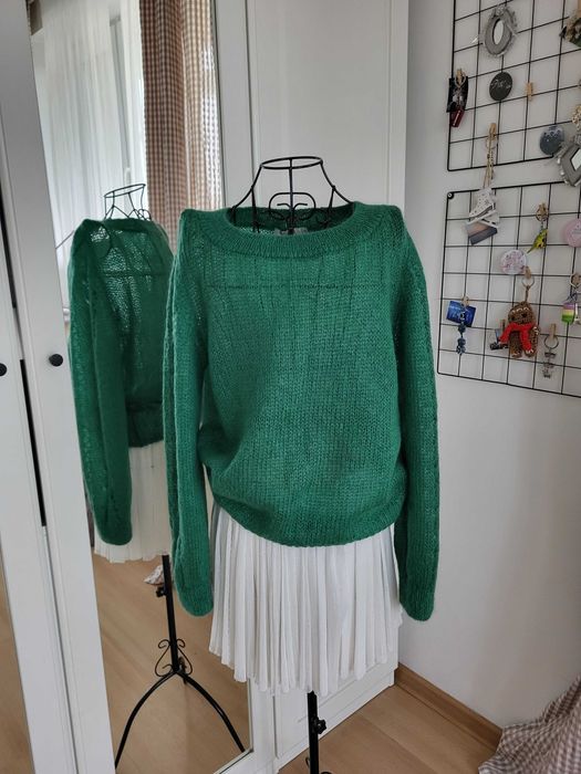 Taranko 34 sweter zielony moher ażur
