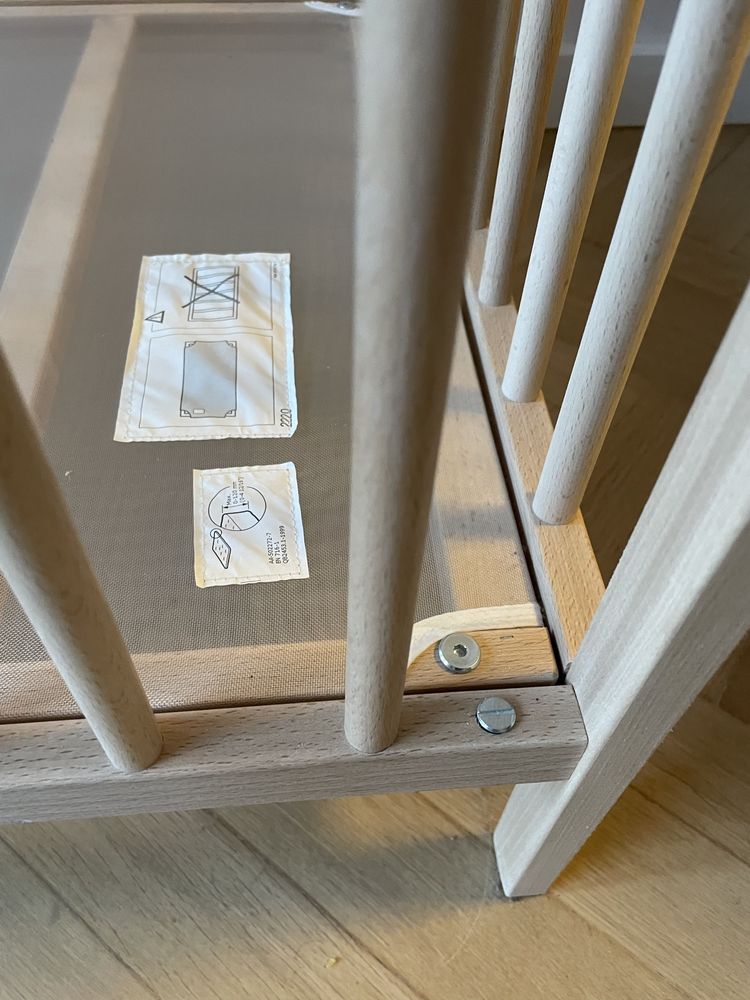 Łóżeczko Łóżko dziecięce IKEA SNIGLAR, buk, 60x120 cm
