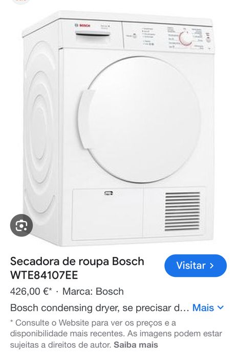 Maquina Secar Roupa Bosch Condensação