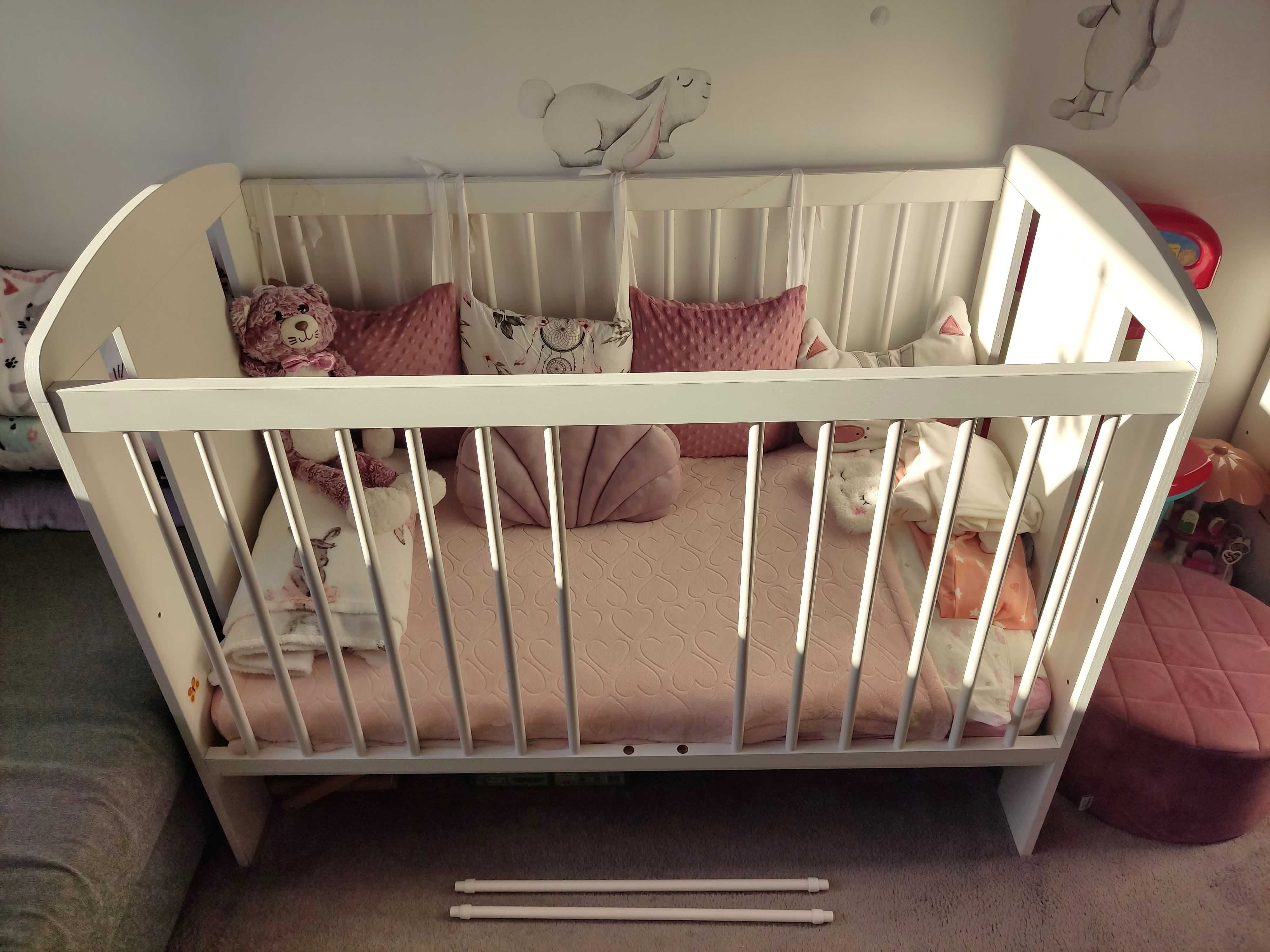 Łóżeczko dziecięce 120x60 Klupś, regulowana wysokość + Materac IKEA