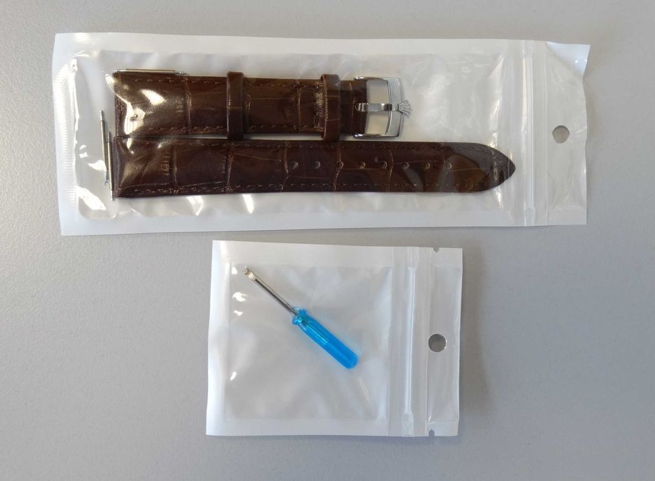 Pasek skórzany do zegarka Rolex 18mm brązowy przyrząd do wymiany paska