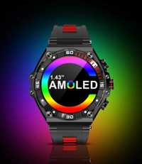 Nowy Smartwatch 1,43 cala Amoled podwójny wyświetlacz,mocna bateria