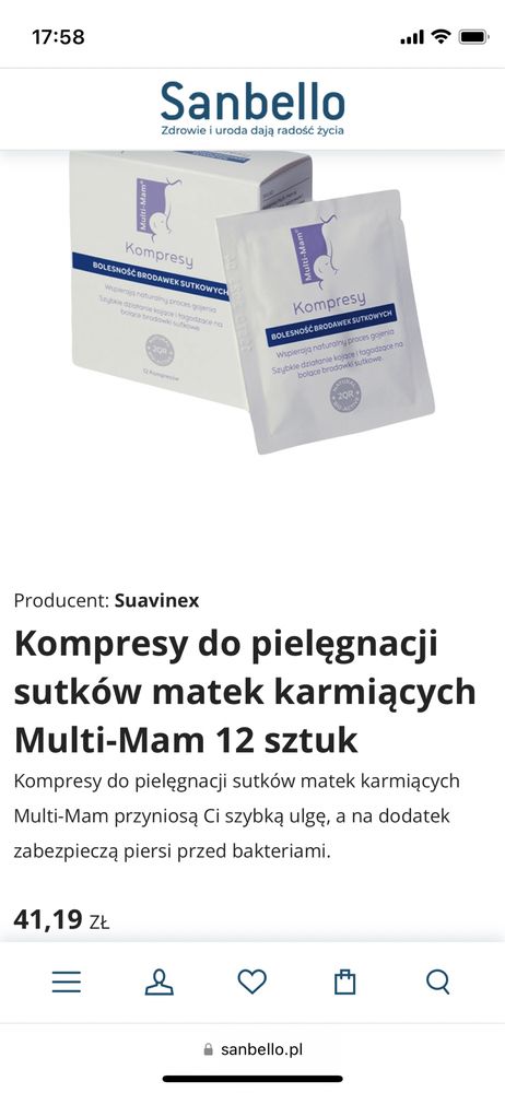 Kompresy do pielęgnacji sutków matek karmiących Multi-Mam 12 sztuk