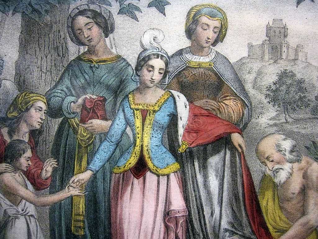 antiga gravura "Enfance de Genevieve de Brabant" Lith. de Turgis Paris