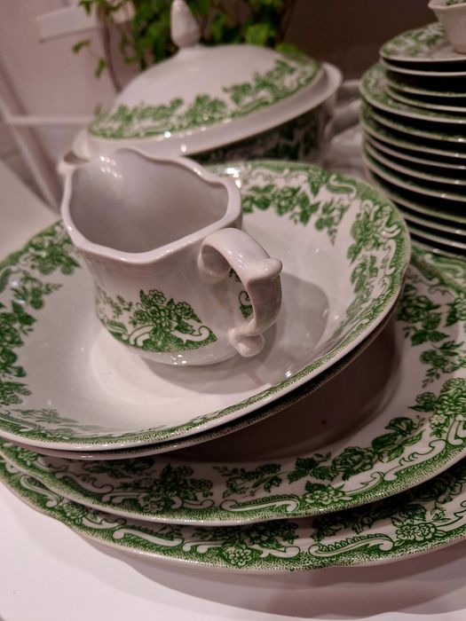 Piękny zestaw obiadowy Fajans Włocławek