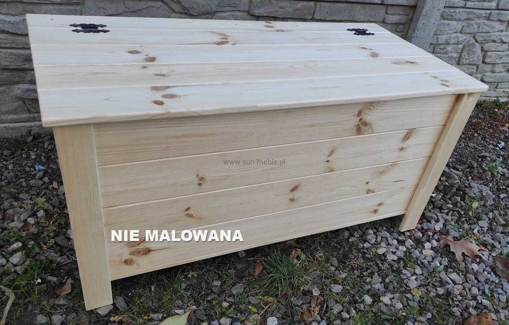 Skrzynia Kufer drewniany 80x40x50- pokój sypialnia taras balkon