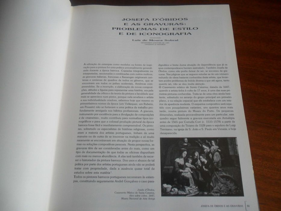 "JOSEFA DE ÓBIDOS e o Tempo Barroco" de Vítor Serrão - 1ª Edição 1991