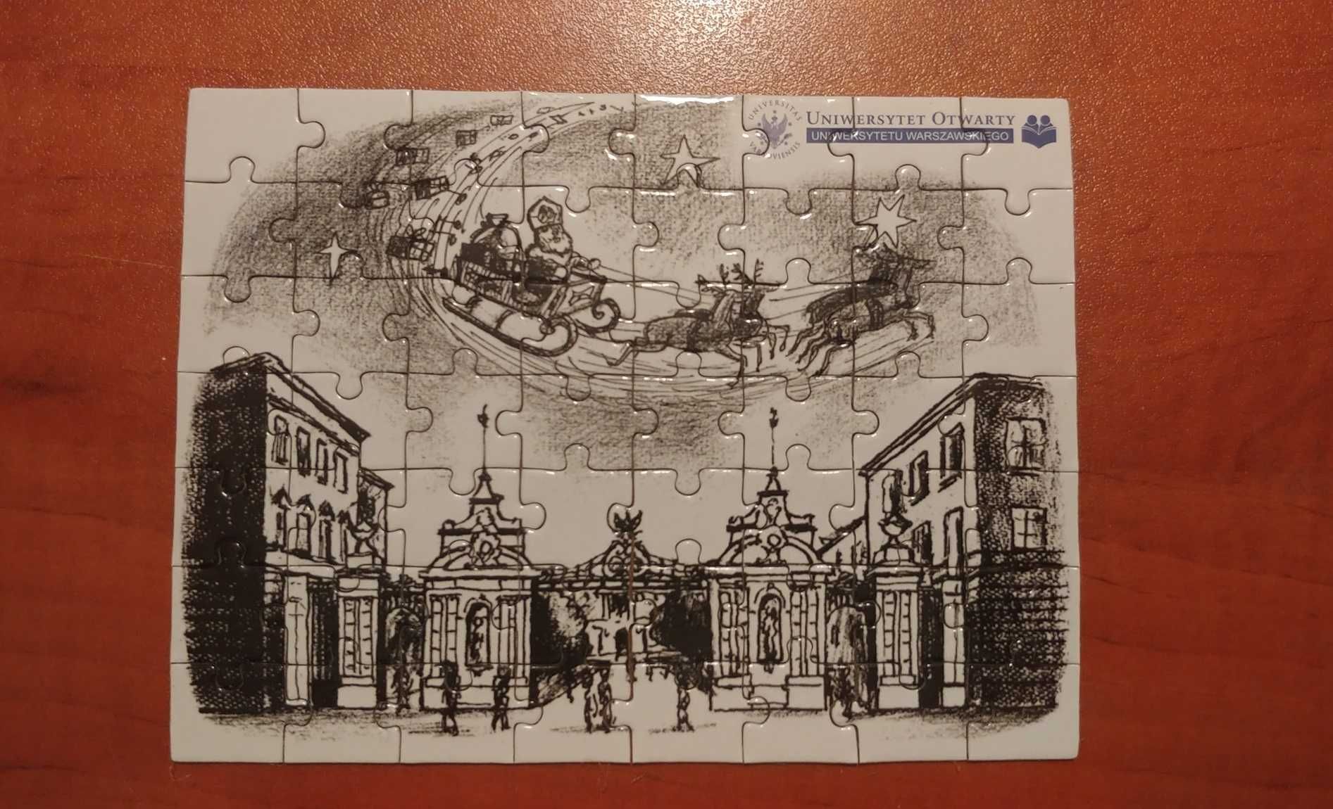 Puzzle brama Uniwersytetu Warszawskiego 56 elementów sepia