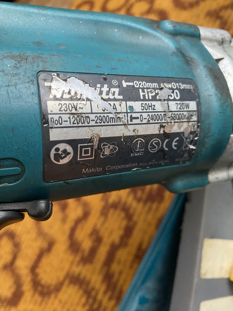 Перфоратор Дриль дрель ударний Makita HP 2050 з оборотами Japan Міксер
