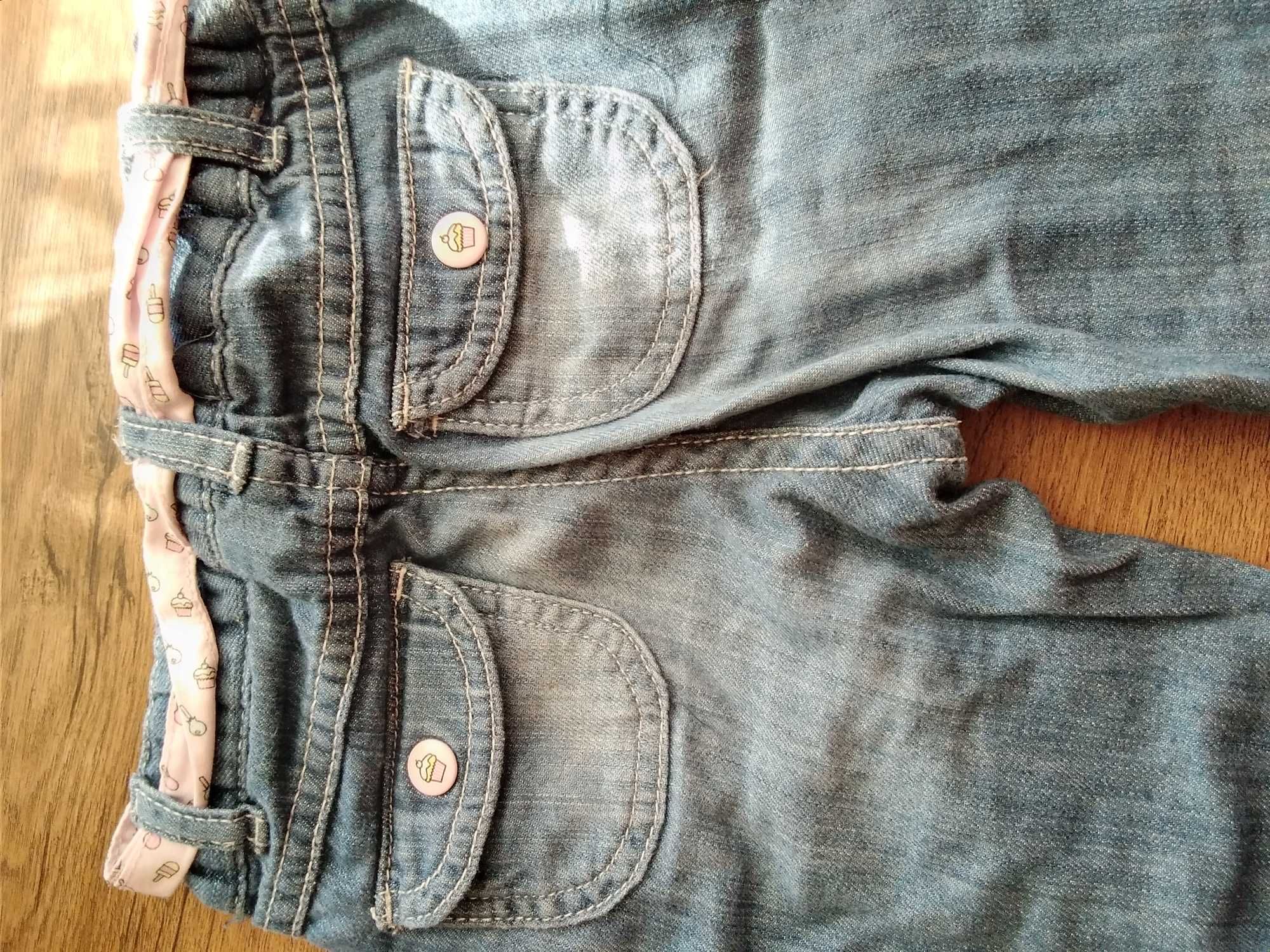 Śliczne jeansowe spodnie Hello Kitty firmy H&M, 74, jak nowe