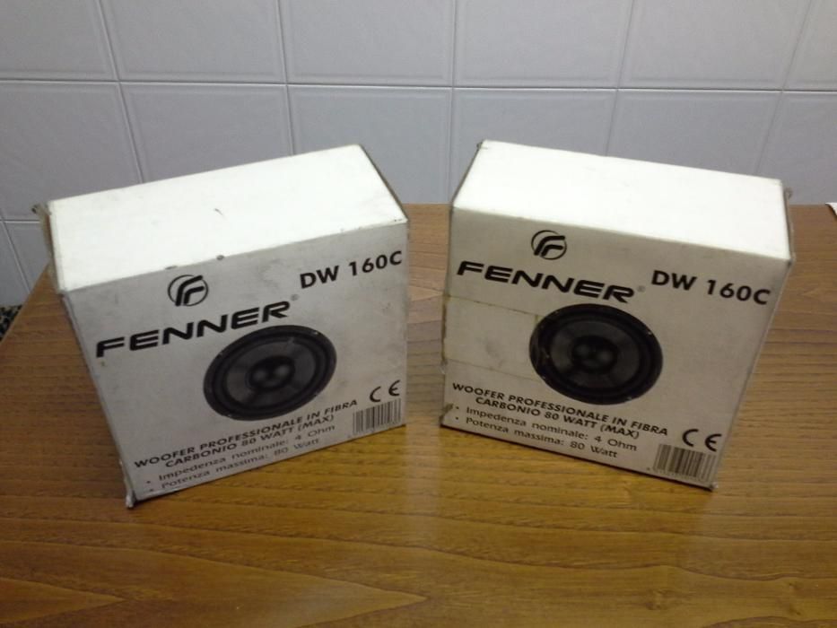 2 COLUNAS FENNER DW 160C woofer profissional em fibra de carbono 80W.