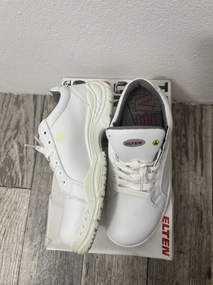 Nowe buty robocze ELTEN WHITE Loop Low S2-rozmiar 40-lekkie przebarwie
