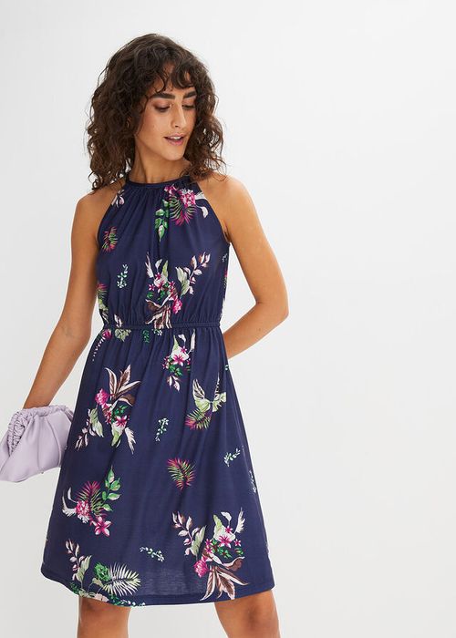 B.P.C sukienka granatowa z nadrukiem ^44/46