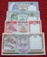 NEPAL Kolekcjonerskie Banknoty Zestaw - 4 sztuki UNC