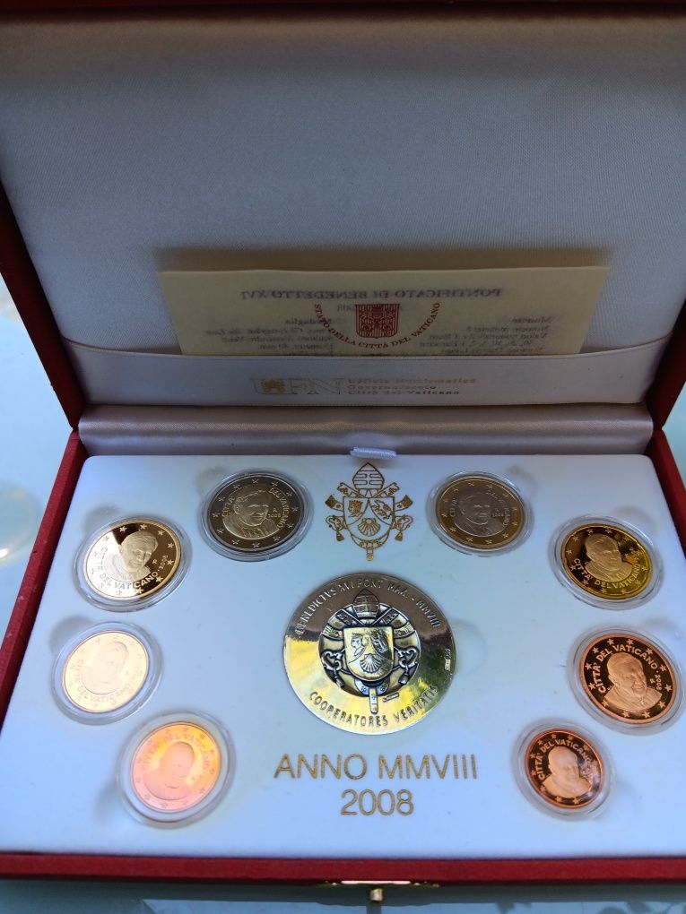 3 coleções completas de moedas prof. Vaticano