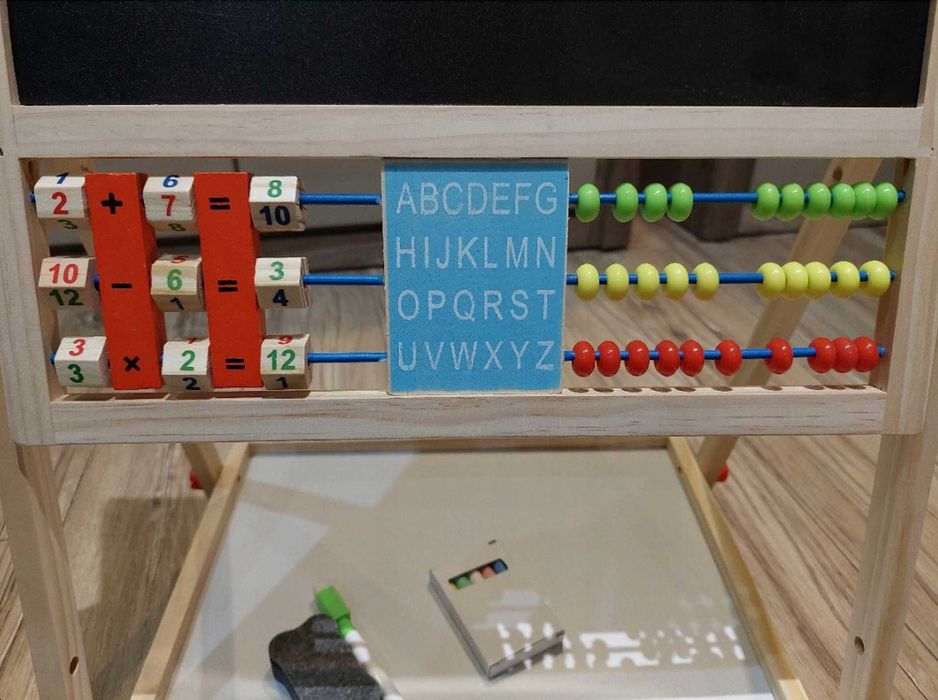 Zestaw Dwustronna Tablica Kredowa Magnetyczna Dla Dzieci + Gratisy