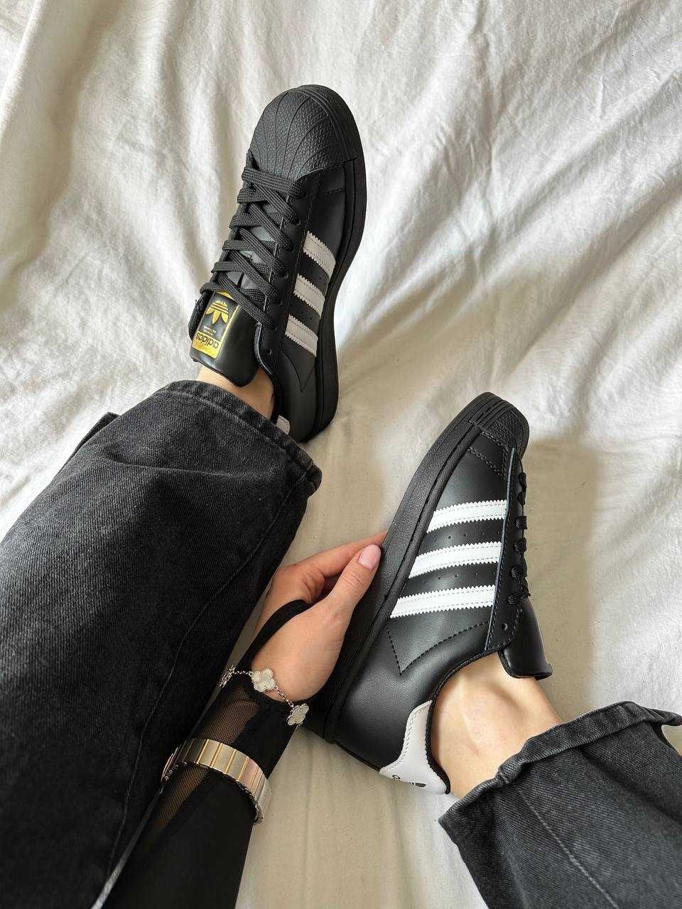 Кроссовки Adidas Superstar 2W Black / White premium