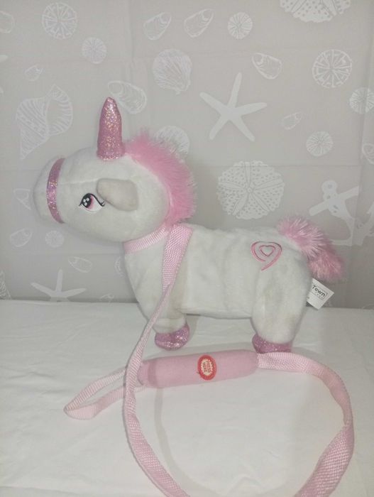 Bialutki jednorożec chodzący na smyczy interaktywny