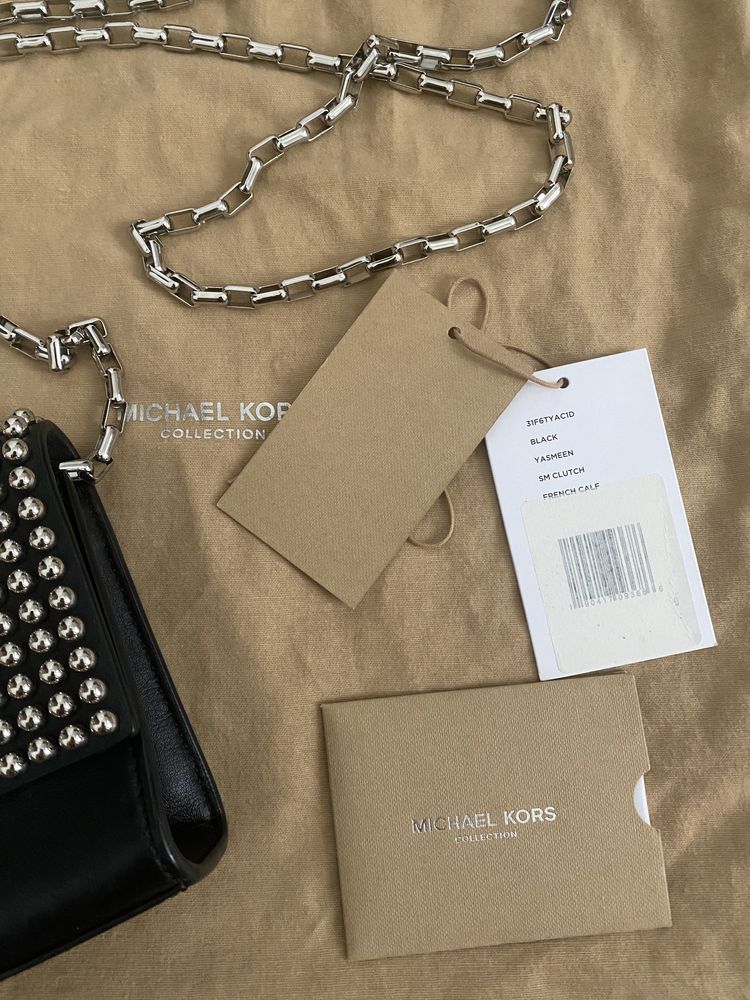 Czarna torebka kopertówka Michael Kors skóra cielęca
