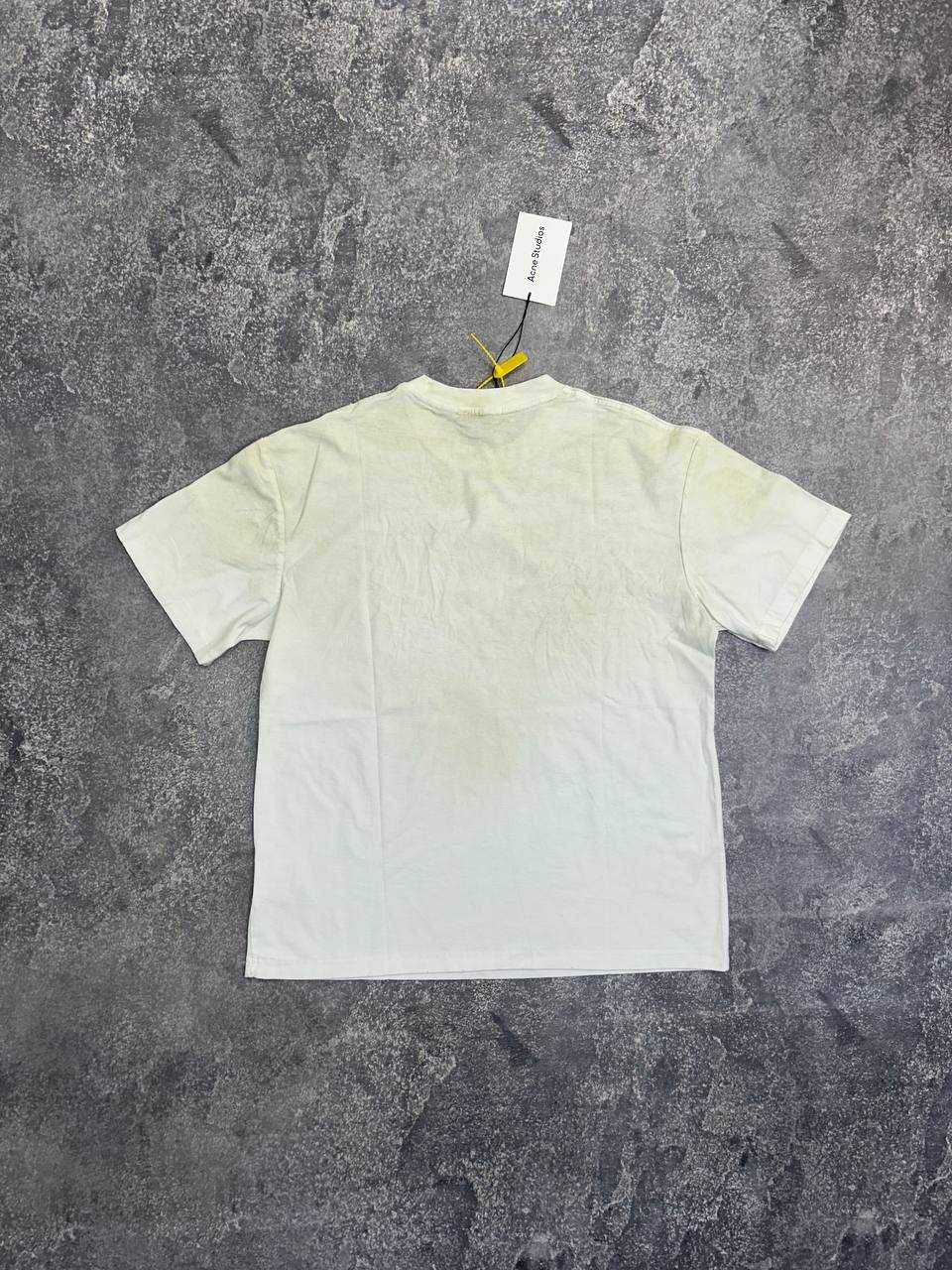 Футболка біла Acne Studios STOCKHOLM 1996 рожева белый distressed M