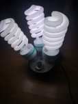 Klosz super lamp holder i trzy  żarówki spiralne