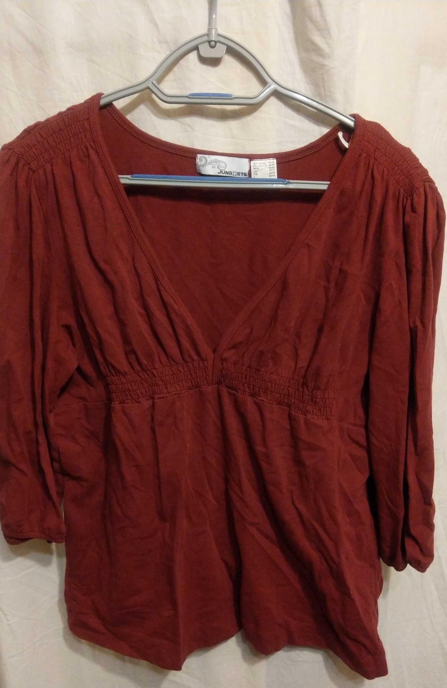 Ciemno czerwona bordowa bluzka M L XL wwysyłka