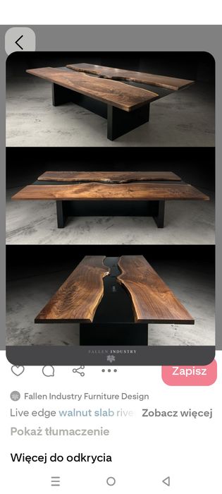 Stoły na zamówienie żywica epoksydowa/drewno