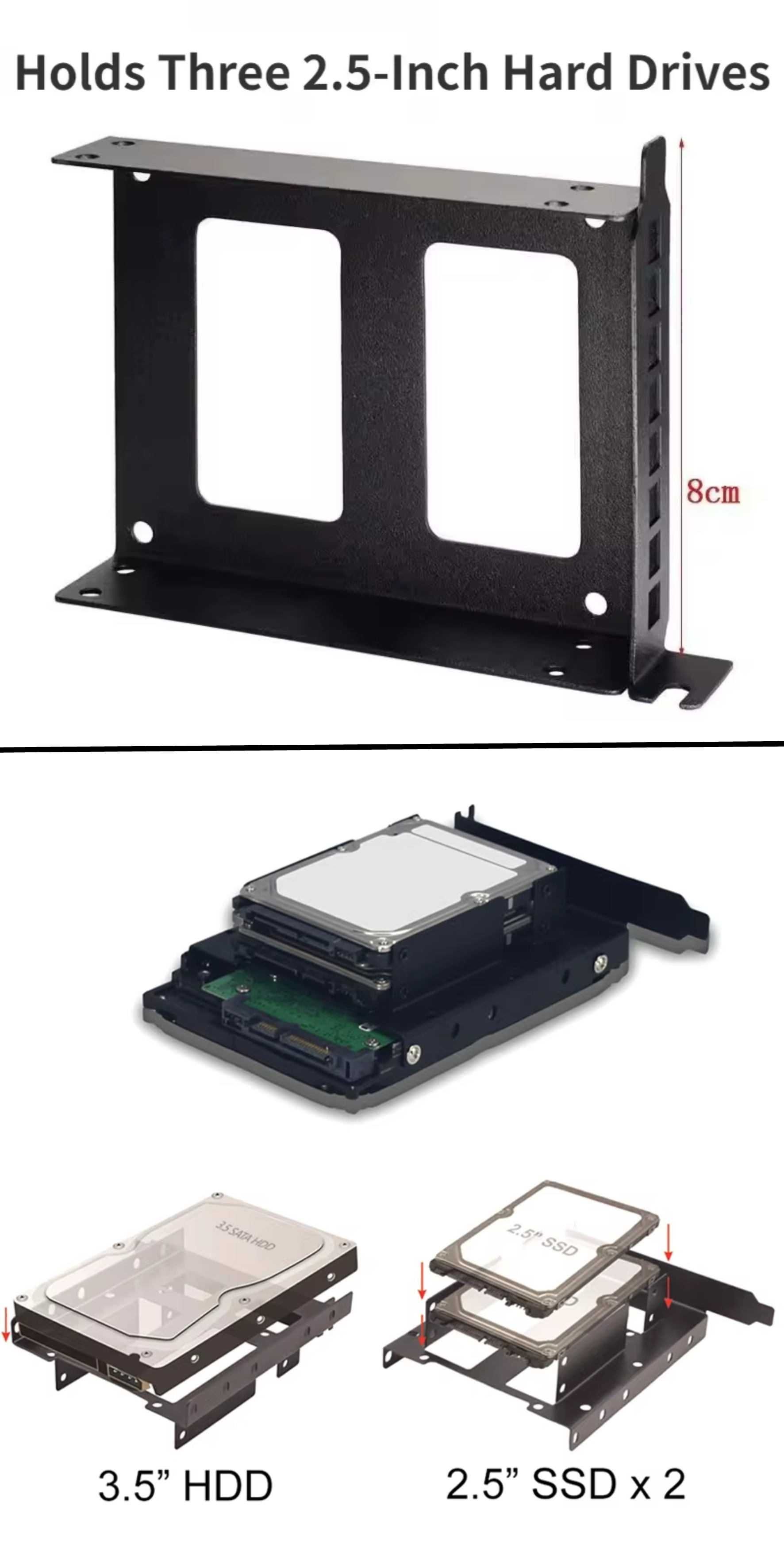 Фрейм переходник на 1 - 6 дисков 2,5" и 3,5" HDD SSD U.2/SAS/SATA