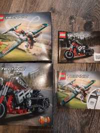 Lego technic samolot i motocykl