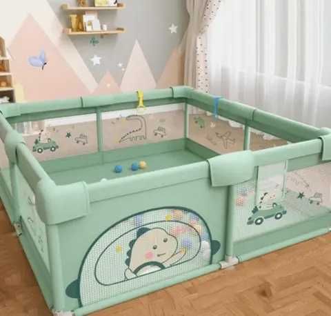 Дитячий великий ігровий манеж 150×180 см «Динозавр» із сіткою